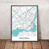 Moderne Stadtkarte von Montreal, Kanada: Mont Royal, McGill, Olympiastadion 