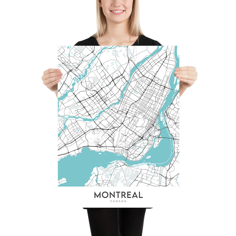 Plan de la ville moderne de Montréal, Canada : Mont Royal, McGill, Stade olympique