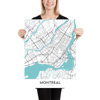 Plan de la ville moderne de Montréal, Canada : Mont Royal, McGill, Stade olympique