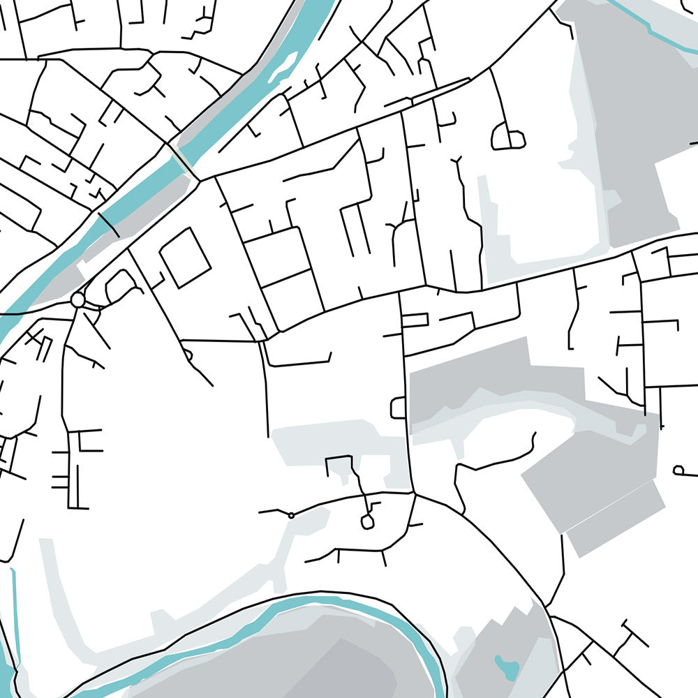 Modern Town Map of Musselburgh, Scotland: Fisherrow Harbour, River Esk, Racecourse, Pinkie, A199