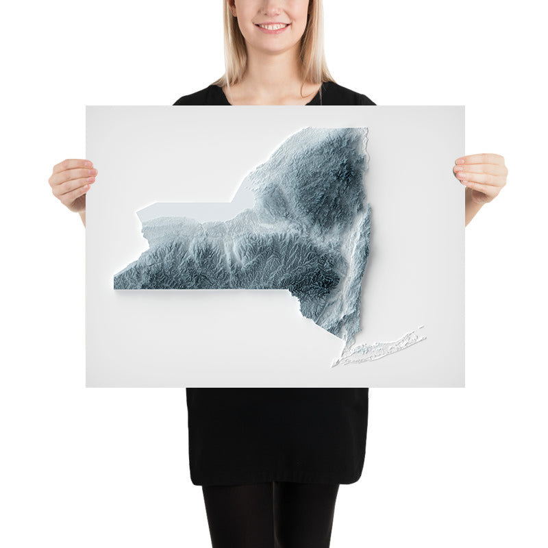Mapa topográfico 3D de relieve de Nueva York 
