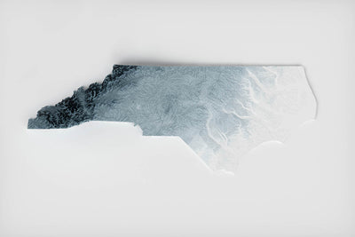 Carte topographique 3D en relief de la Caroline du Nord 