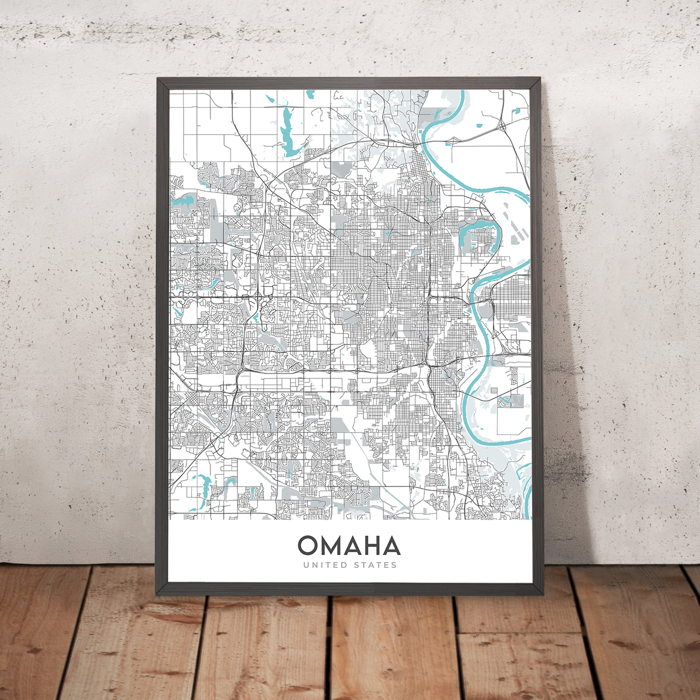 Mapa de la ciudad moderna de Omaha, NE: Benson, Universidad de Creighton, Dundee, Zoológico Henry Doorly, Museo de Arte Joslyn