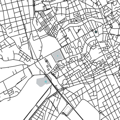 Modern City Map of Palermo, Italy: Albergheria, Kalsa, Teatro Massimo, Politeama, Quattro Canti