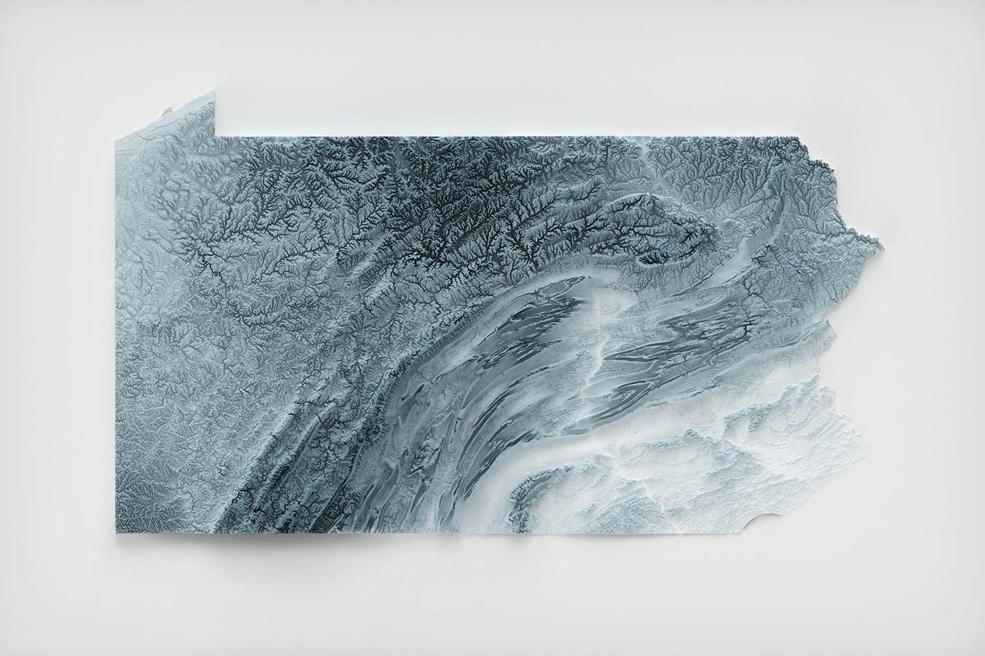 Carte topographique 3D de la Pennsylvanie 