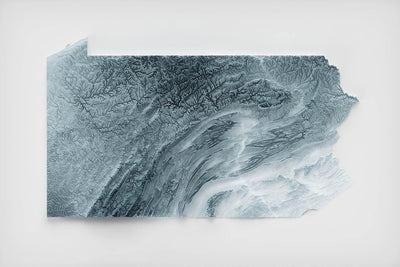 Carte topographique 3D de la Pennsylvanie 