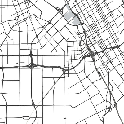 Mapa moderno de la ciudad de San José, CA: Willow Glen, Rose Garden, Japantown, I-280, CA-85