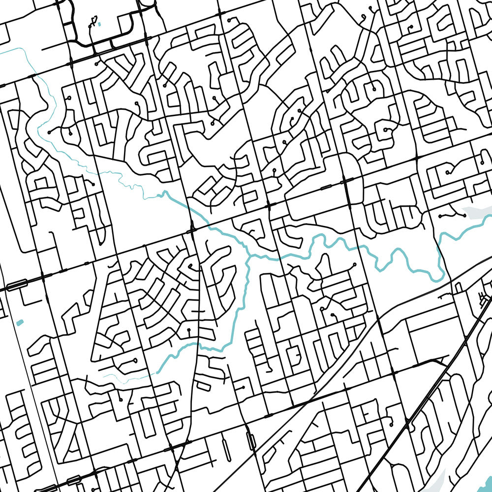 Mapa moderno de la ciudad de Scarborough, Canadá: Bluffs, zoológico, centro de la ciudad