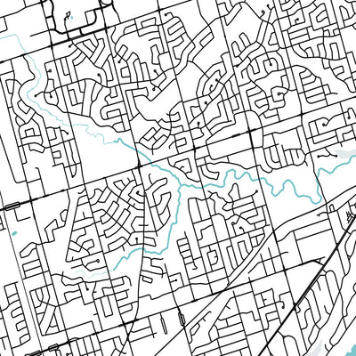 Mapa moderno de la ciudad de Scarborough, Canadá: Bluffs, zoológico, centro de la ciudad