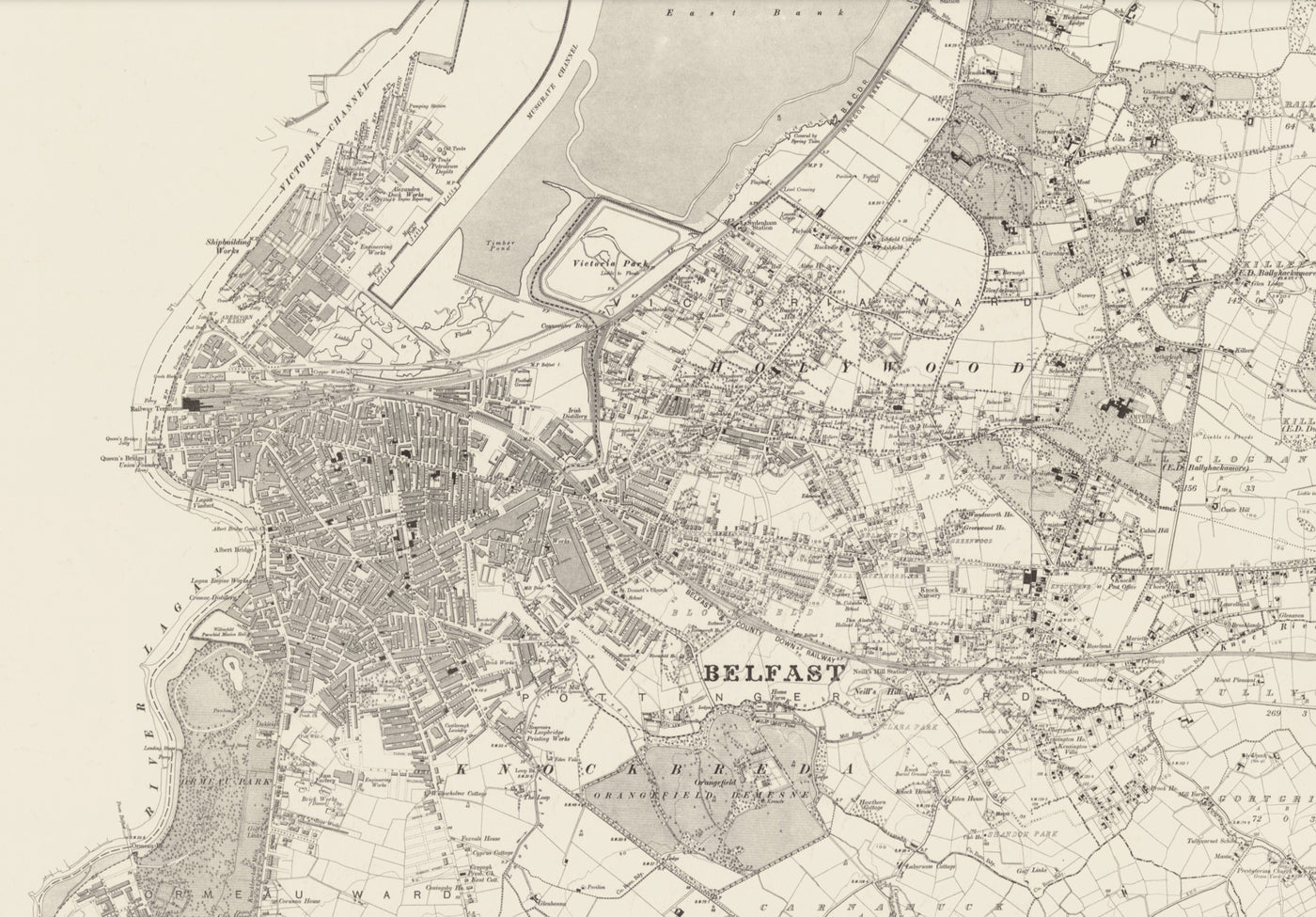 Mapa antiguo personalizado de Belfast 