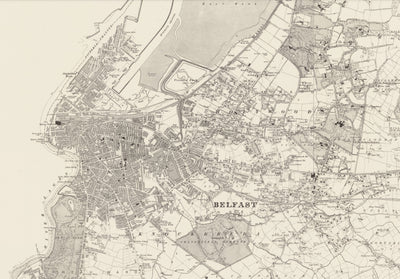 Mapa antiguo personalizado de Belfast 