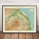 Ancienne carte OS du Northumberland - Nord par Bartholomew, 1901 : Alnwick, Berwick, collines de Cheviot, Tweed, Lindisfarne 