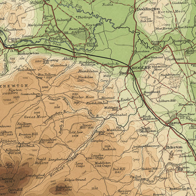 Alte OS-Karte von Northumberland - Nord von Bartholomew, 1901: Alnwick, Berwick, Cheviot Hills, Tweed, Lindisfarne 