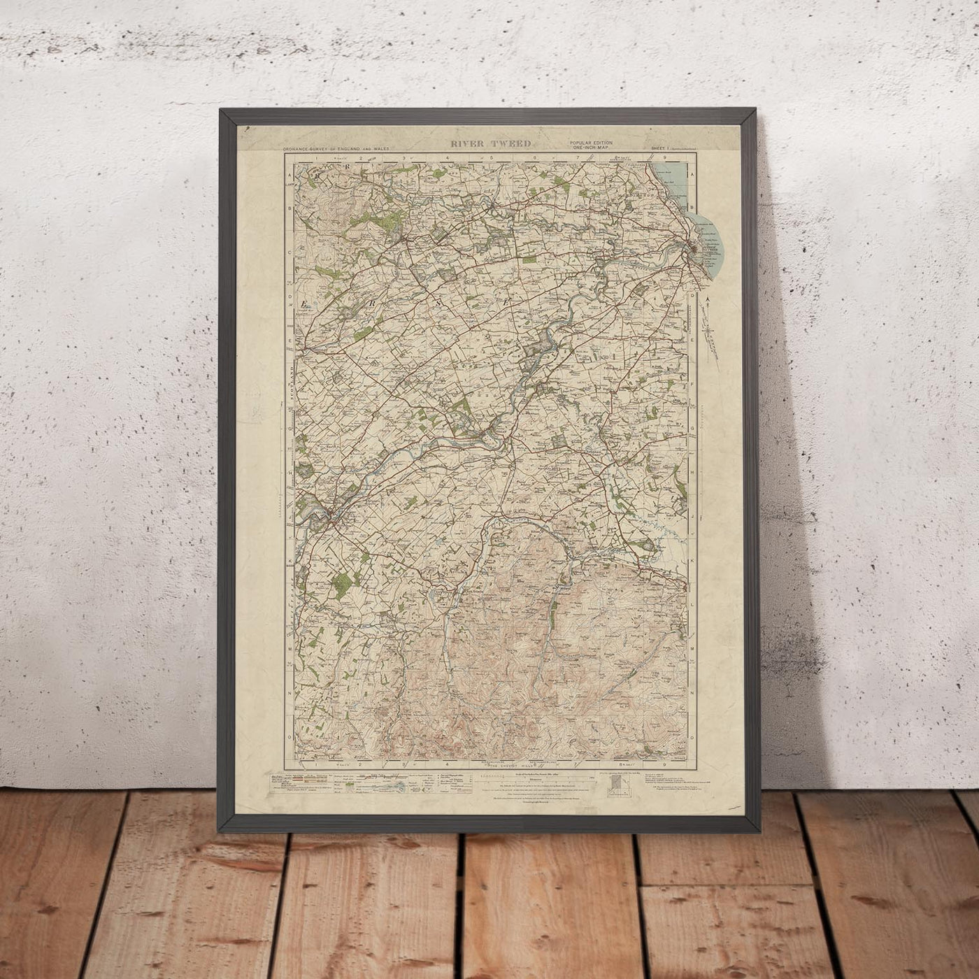 Old Ordnance Survey Map, Sheet 1 - River Tweed, 1919-1926: Coldstream, Kelso, Berwick-upon-Tweed, Duns, and Kirknewton