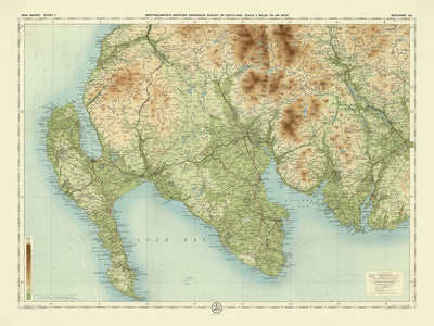 Antigua mapa OS de Wigtownshire por Bartholomew, 1901: Stranraer, Bahía de Luce, Bosque de Galloway, Merrick, Río Cree, Portpatrick 