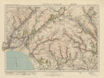 Old Ordnance Survey Map, Sheet 101 - Swansea & Aberdare, 1925: Merthyr Tydfil, Neath, Port Talbot, Pontypridd