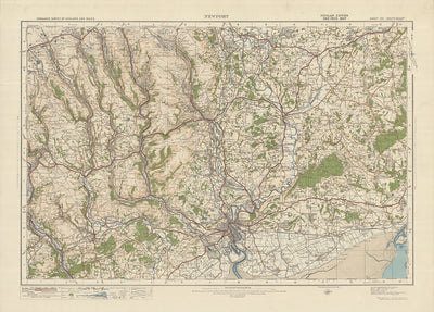 Alter Ordnance Survey-Karte, Blatt 102 - Newport, 1925: Cwmbran, Pontypool, Abertillery, Blackwood, Caerphilly 