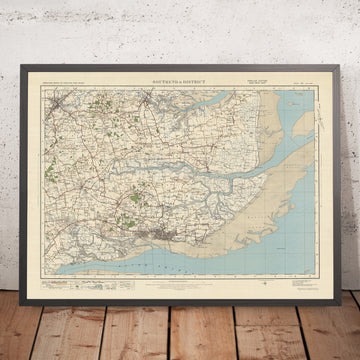 Old Ordnance Survey Map, Sheet 108 - Southend & District, 1925: Chelmsford, Maldon, Basildon, Rayleigh, Dengie National Nature Reserve