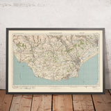 Carte Old Ordnance Survey, feuille 109 - Pontypridd & Barry, 1925 : Cardiff, Bridgend, Porthcawl, Newport et Caerphilly