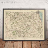 Ancienne carte de l'Ordnance Survey, Feuille 11 - Durham & Sunderland, 1925 : Port de Seaham, Bishop Auckland, Houghton le Spring, Chester le Street, Hetton le Hole 