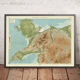 Alte OS-Karte von Nordwales von Bartholomew, 1901: Snowdon, Caernarfon, Llandudno, Menai-Strait, Conwy, Anglesey 