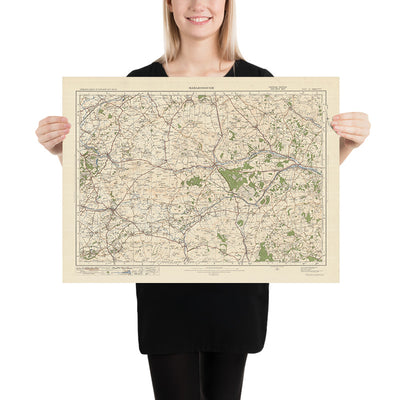 Alter Ordnance Survey Karte, Blatt 112 - Marlborough, 1925: Calne, Devizes, Hungerford, Lambourn, North Wessex Downs AONB 