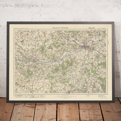 Mapa de Old Ordnance Survey, hoja 113 - Reading & Newbury, 1925: Wokingham, Basingstoke, Fleet, Kingsclere, Tadley