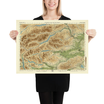 Alte OS-Karte von Zentral-Perthshire, Schottland von Bartholomew, 1901: Perth, Loch Tay, Ben Lawers, River Tay, Schiehallion, Crieff 
