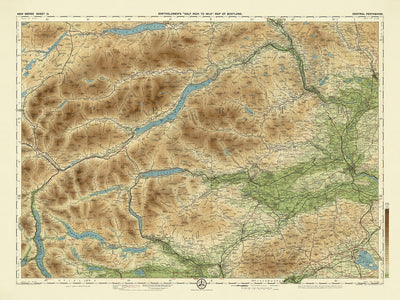 Alte OS-Karte von Zentral-Perthshire, Schottland von Bartholomew, 1901: Perth, Loch Tay, Ben Lawers, River Tay, Schiehallion, Crieff 