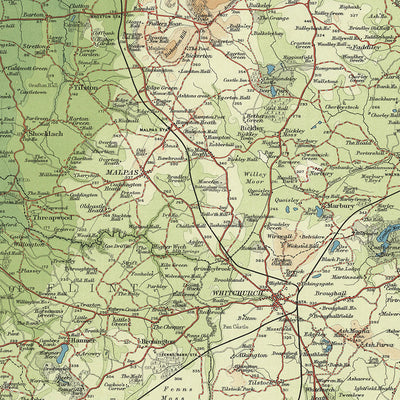 Old OS Map of Cheshire by Bartholomew, 1901: Chester, Crewe, Mersey, Clwydian Range & Dee Valley, Macclesfield