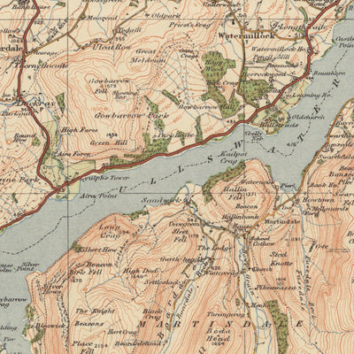 Old Ordnance Survey Map, Sheet 12 - Keswick & Ambleside, 1925: Buttermere, Lake Windermere, Derwent Water, Ullswater, Lake District