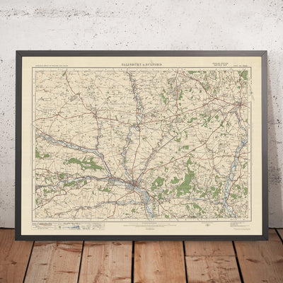 Mapa de Old Ordnance Survey, hoja 122 - Salisbury & Bulford, 1925: Andover, Amesbury, Wilton, Stockbridge, Cranborne Chase AONB