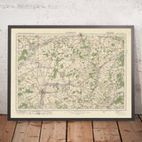 Carte Old Ordnance Survey, feuille 123 - Winchester, 1925 : Basingstoke, Whitchurch, Petersfield, Alton, Odiham