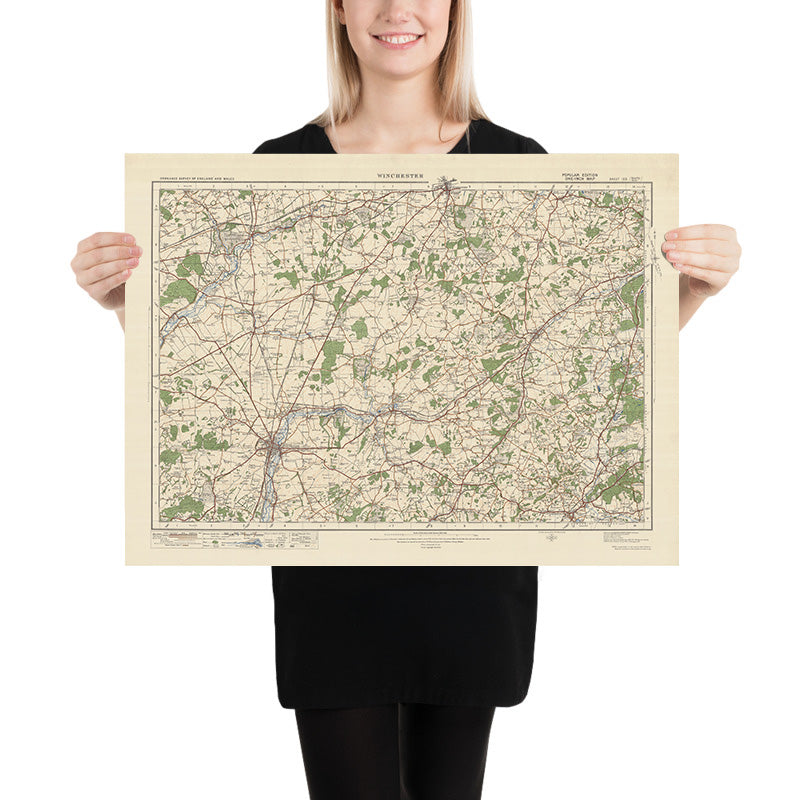 Old Ordnance Survey Map, Sheet 123 - Winchester, 1925: Basingstoke, Whitchurch, Petersfield, Alton, Odiham