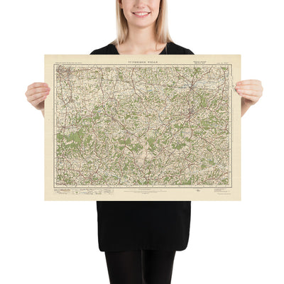 Mapa de Old Ordnance Survey, hoja 125 - Tunbridge Wells, 1925: Redhill, Tonbridge, Haywards Heath, Crawley y High Weald AONB