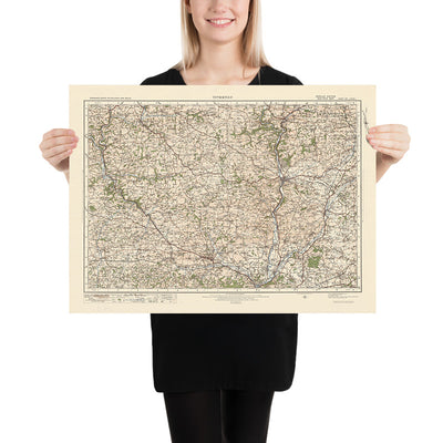 Mapa de Old Ordnance Survey, hoja 128 - Tiverton, 1925: Crediton, Cullompton, Bampton, Willand, North Tawton