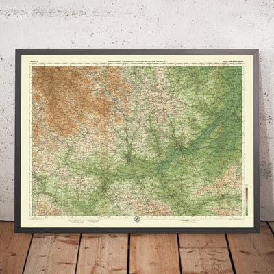 Ancienne carte OS de Derby et Nottingham par Bartholomew, 1901 : Buxton, Bakewell, rivière Trent, parc national des Peak District, forêt de Sherwood 