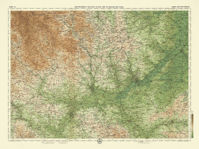 Ancienne carte OS de Derby et Nottingham par Bartholomew, 1901 : Buxton, Bakewell, rivière Trent, parc national des Peak District, forêt de Sherwood 