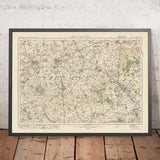 Alter Ordnance Survey Karte, Blatt 130 - Yeovil & Blandford, 1925: Sherborne, Shaftesbury, Ilchester, Maiden Newton, Dorset AONB 