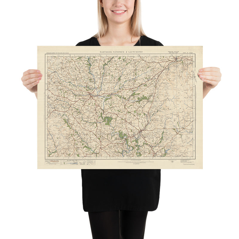 Old Ordnance Survey Map, Sheet 137 - Dartmoor, Tavistock & Launceston, 1925: Okehampton, Callington, Gunnislake, Yelverton, Tamar Valley AONB