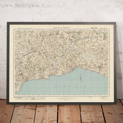 Alte Ordnance Survey-Karte, Blatt 139 - Sidmouth & Bridport, 1925: Seaton, Honiton, Lyme Regis, Axminster, East Devon AONB 