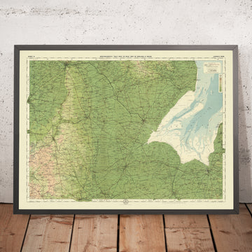 Mappa antica del sistema feno di Lincoln, Lincolnshire di Bartholomew, 1901: Boston, Spalding, fiume Witham, The Wash, Fens, Car Dyke 