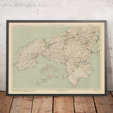 Mapa antiguo de Ordnance Survey - Hoja 146 Lands End & Lizard, 1919-1926: Truro, Falmouth, St Ives, Penzance, Helston, St Michael's Mount, Lizard Point
