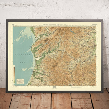 Vecchia mappa OS di Ceredigion e Montgomeryshire di Bartholomew, 1901: Aberystwyth, Baia di Cardigan, Plynlimon, Sud del Snowdonia, Cambriani 