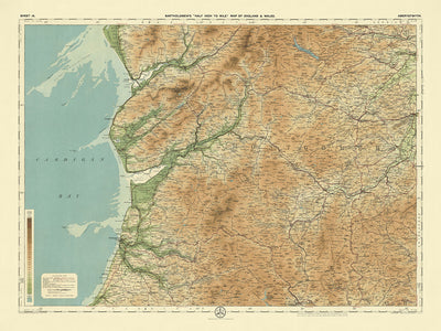 Old OS Map of Ceredigion & Montgomeryshire by Bartholomew, 1901: Aberystwyth, Cardigan Bay, Plynlimon, Southern Snowdonia, Cambrians
