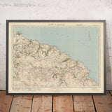 Mappa dell'Ordnance Survey, Foglio 16 - Whitby e Saltburn, 1925: Redcar, Guisborough, Marske-by-the-sea, Loftus, Parco Nazionale dei North York Moors 