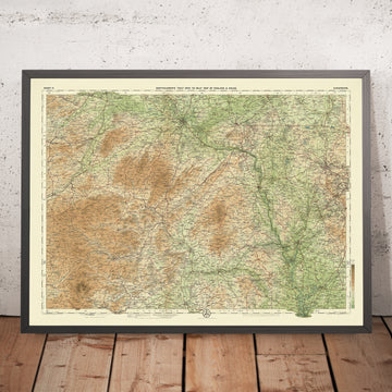 Alte OS-Karte von Shropshire von Bartholomew, 1901: Shrewsbury, Telford, Ludlow, Long Mynd, Ironbridge, Wenlock Edge 