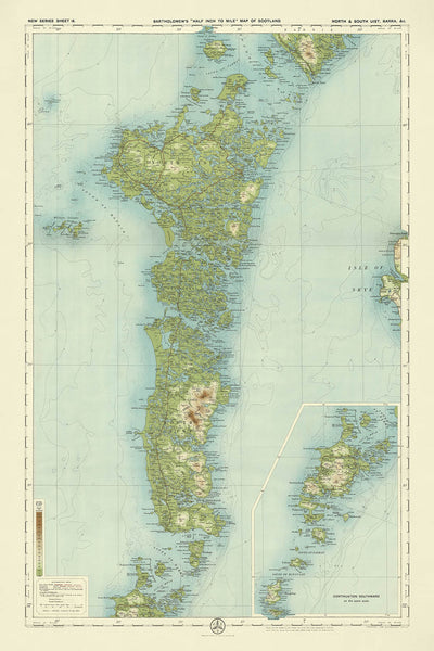 Old OS Map of North & South Uist, Outer Hebrides by Bartholomew, 1901: Lochmaddy, Hecla, Benbecula, Sound of Harris, Lochboisdale, Beinn Mhor