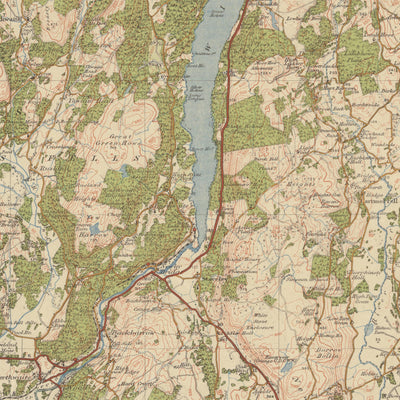 Mappa dell'Old Ordnance Survey, Foglio 19 - Windermere e Ulverston, 1925: Dalton-in-Furness, Millom, Grange-over-Sands, Kendal e Parco Nazionale del Lake District 