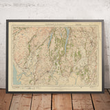 Mappa dell'Old Ordnance Survey, Foglio 19 - Windermere e Ulverston, 1925: Dalton-in-Furness, Millom, Grange-over-Sands, Kendal e Parco Nazionale del Lake District 